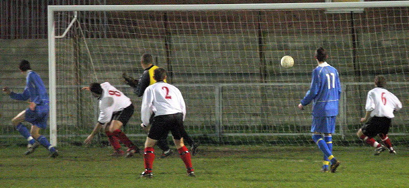 Pagham go 2-0 up on 47 minutes from Matt Robb (out of picture)
