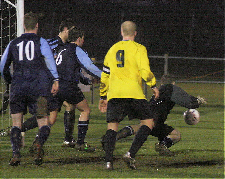 Ringmer keeper Gary Trott is forced into action again

