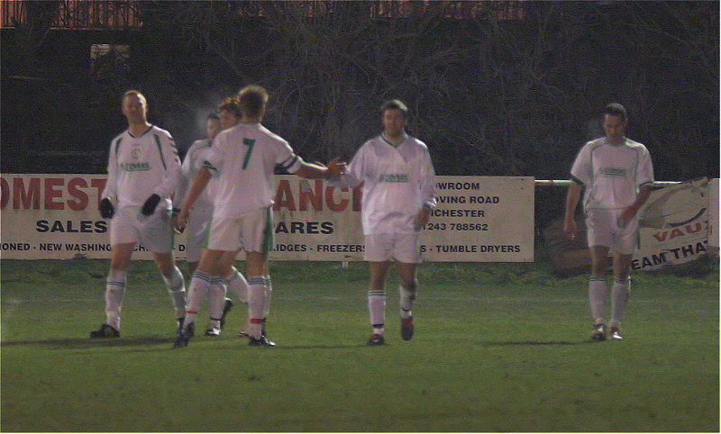 Chi celebrate the first goal
